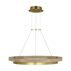 Natural Brass/ Weathered Oak / Integrated LED 90 CRI 3500K 120V