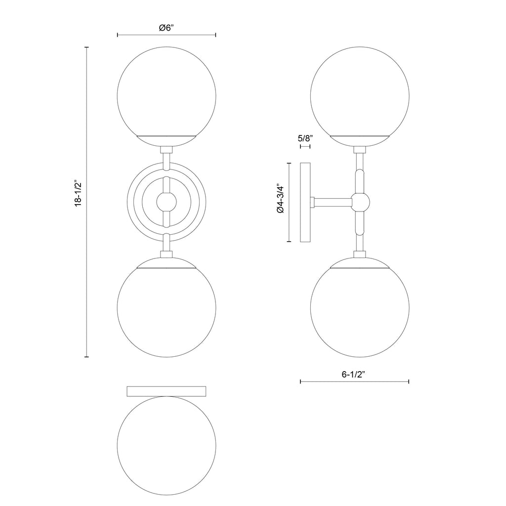 Fiore 2 Lights Wall Sconce - Light House Co.