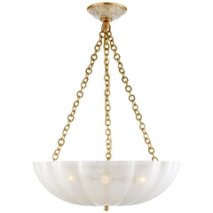 Hand-Rubbed Antique Brass / Strie Glass
