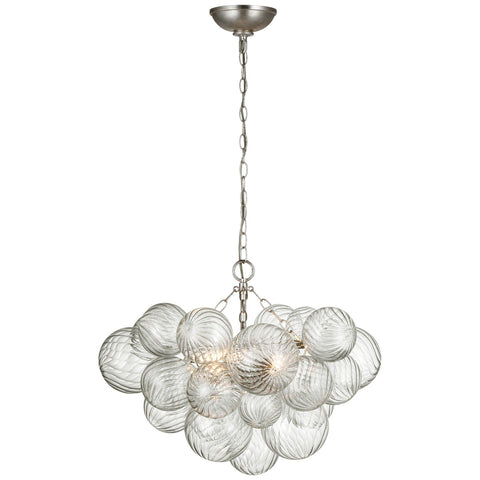 Small / Burnished Silver Leaf and Clear Swirled Glass