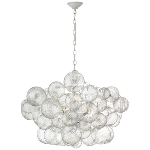 Large / Plaster White and Clear Swirled Glass