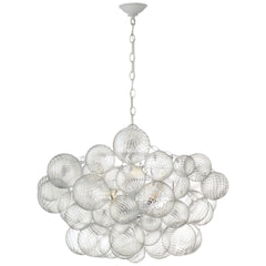 Large / Plaster White and Clear Swirled Glass