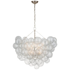 Grande / Burnished Silver Leaf and Clear Swirled Glass