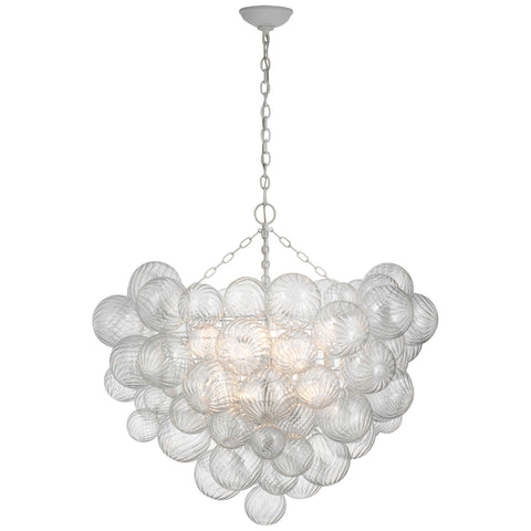 Grande / Plaster White and Clear Swirled Glass