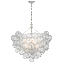 Grande / Plaster White and Clear Swirled Glass