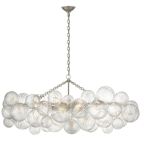 Medium / Burnished Silver Leaf and Clear Swirled Glass