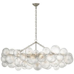 Medium / Burnished Silver Leaf and Clear Swirled Glass