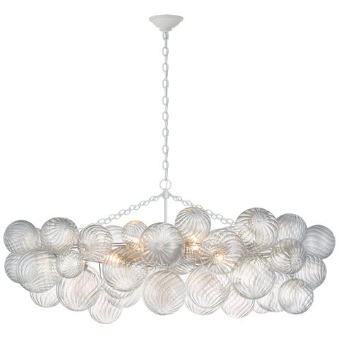 Medium / Plaster White and Clear Swirled Glass