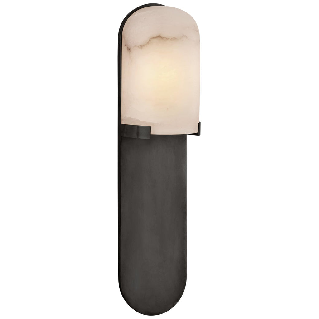 Melange Elongated Pill Sconce - Bronze with Alabaster | Open Box - Light House Co.
