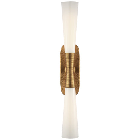 Large / Gild with White Glass