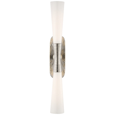 Large / Polished Nickel with White Glass