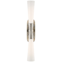 Large / Polished Nickel with White Glass