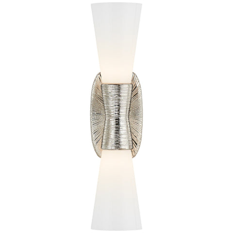 Small / Polished Nickel with White Glass