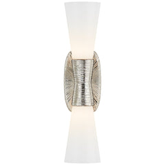 Small / Polished Nickel with White Glass
