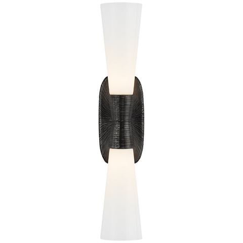 Medium / Aged Iron with White Glass