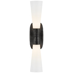 Medium / Aged Iron with White Glass