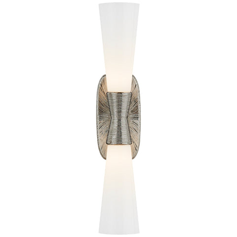 Medium / Polished Nickel with White Glass