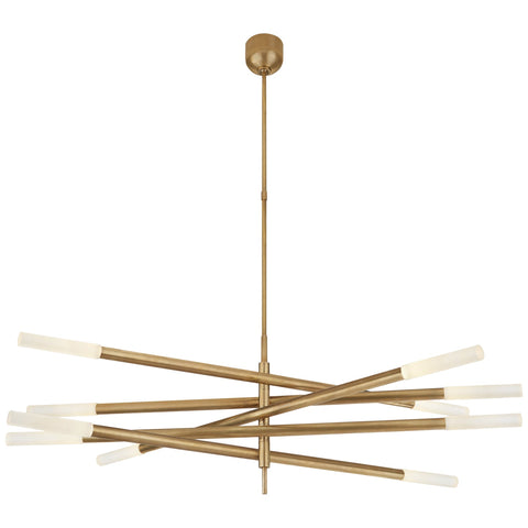 Ten Light / Antique-Burnished Brass / Etched Crystal