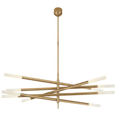 Ten Light / Antique-Burnished Brass / Etched Crystal