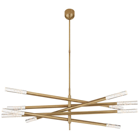 Ten Light / Antique-Burnished Brass / Seeded Glass