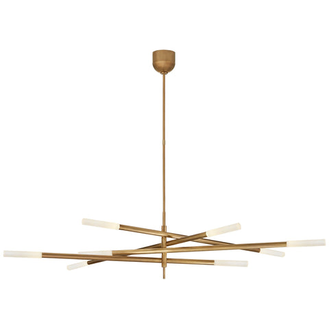 Eight Light / Antique-Burnished Brass / Etched Crystal