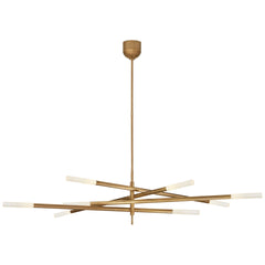 Eight Light / Antique-Burnished Brass / Etched Crystal