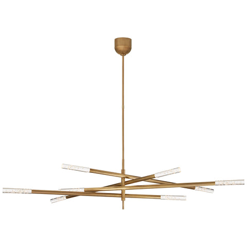 Eight Light / Antique-Burnished Brass / Seeded Glass