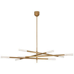 Eight Light / Antique-Burnished Brass / Seeded Glass