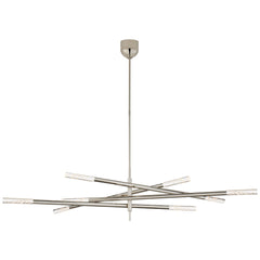 Eight Light / Polished Nickel / Seeded Glass