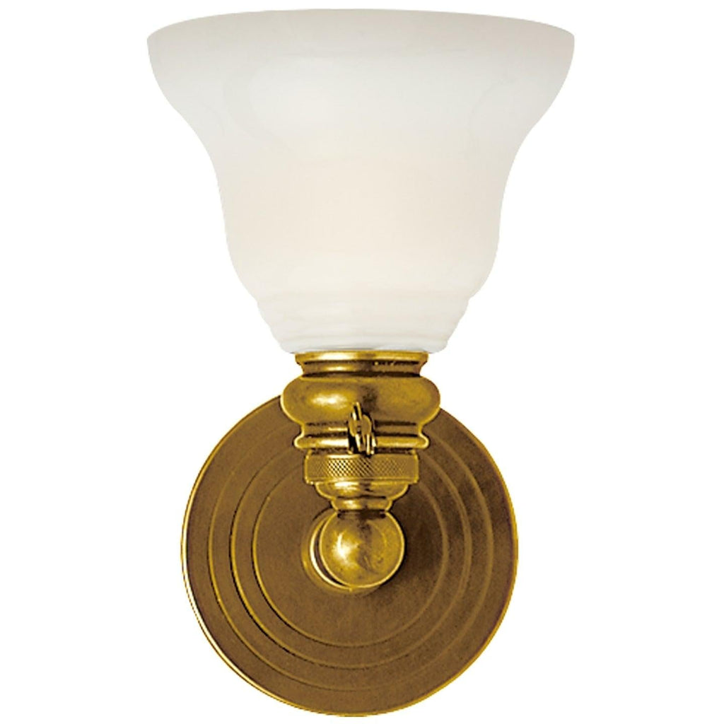 Boston Functional Single Light - Hand-Rubbed Antique Brass / White Glass | Open Box - Light House Co.