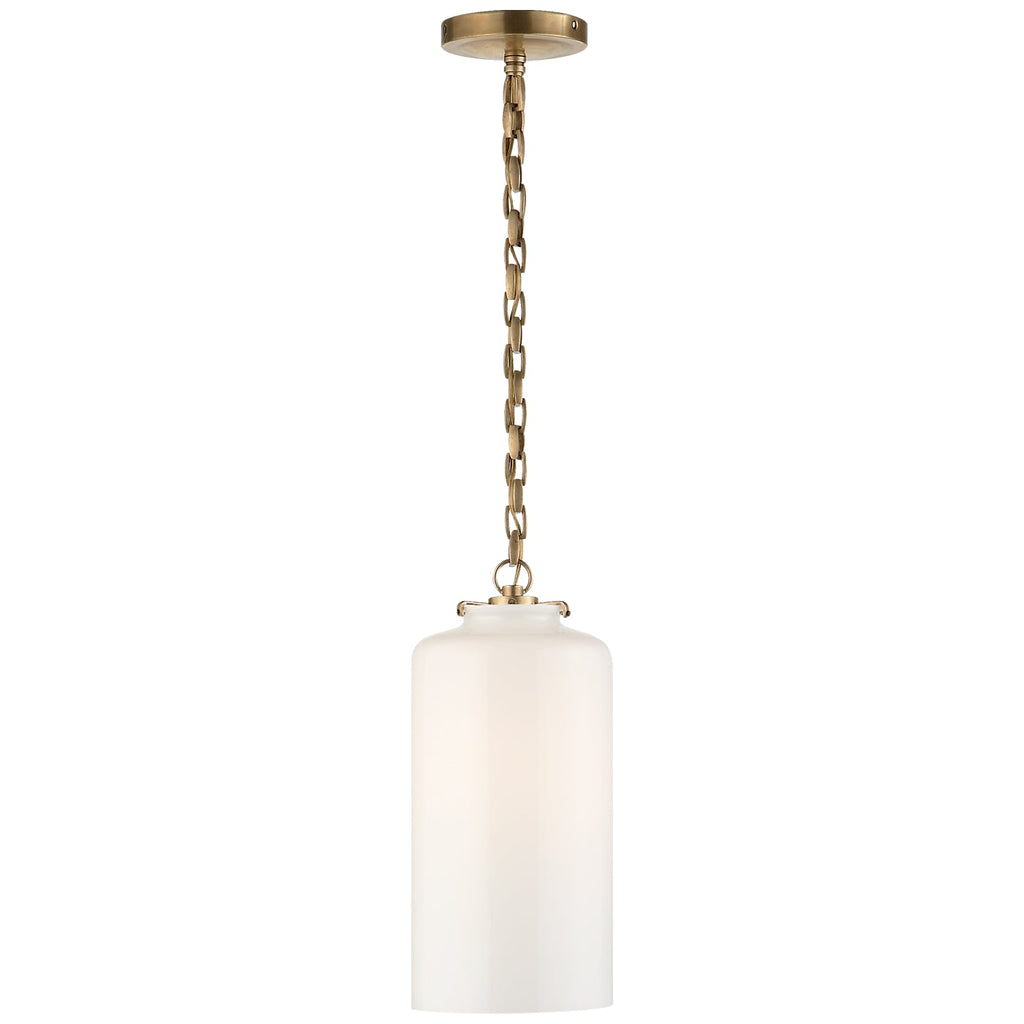 Katie Cylinder Pendant - Hand-Rubbed Antique Brass / White | Open Box - Light House Co.
