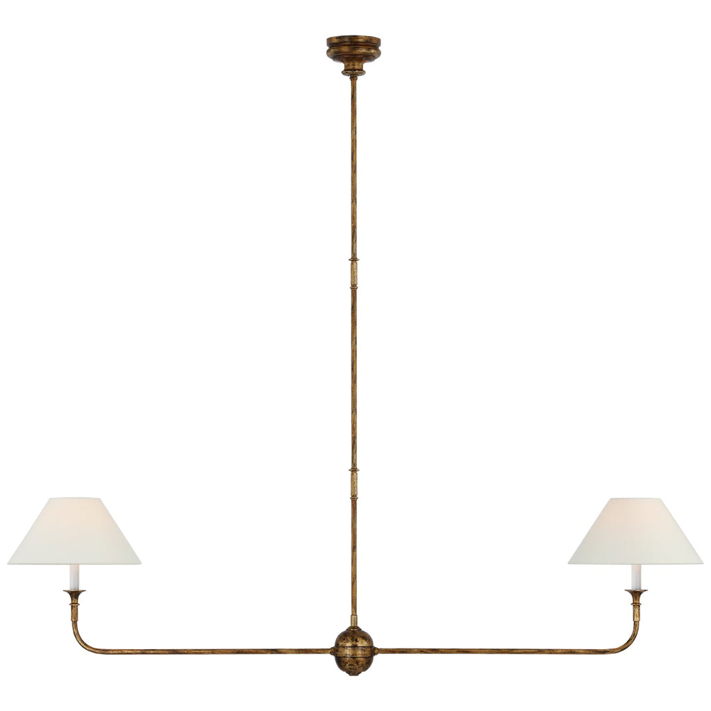 Custom Slope Ceiling Kit Piaf Large Two Light Linear Pendant (Antique Gild) - Light House Co.