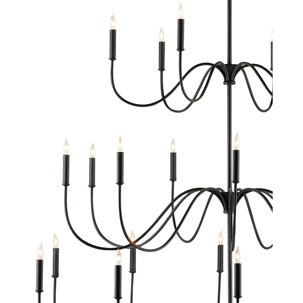 Tirrell Black Chandelier | Chandeliers | Currey & Company - Light House Co.