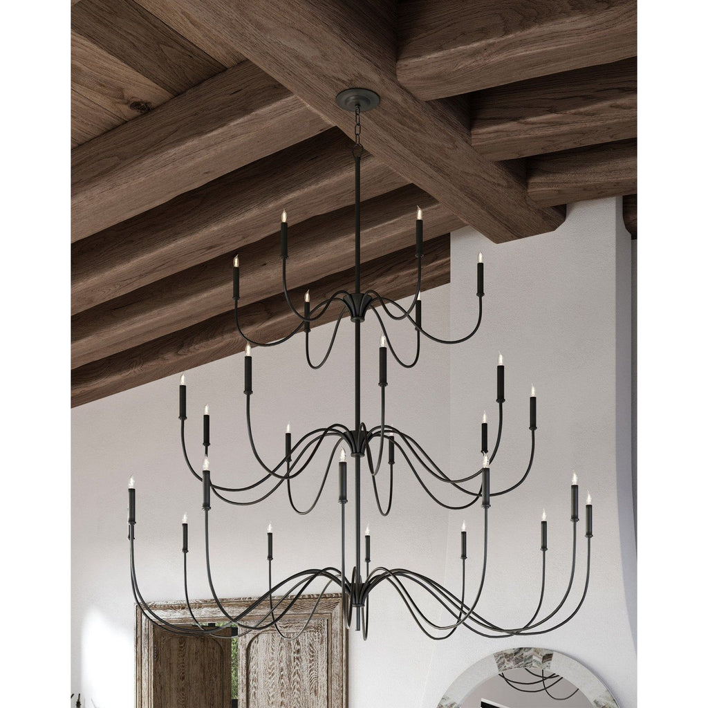 Tirrell Black Chandelier | Chandeliers | Currey & Company - Light House Co.