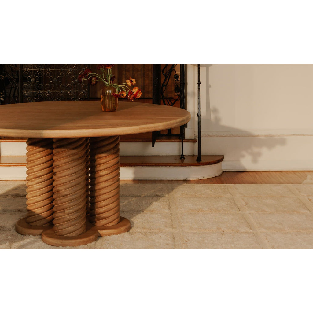 Treccia Oak Round Dining Table - Light House Co.
