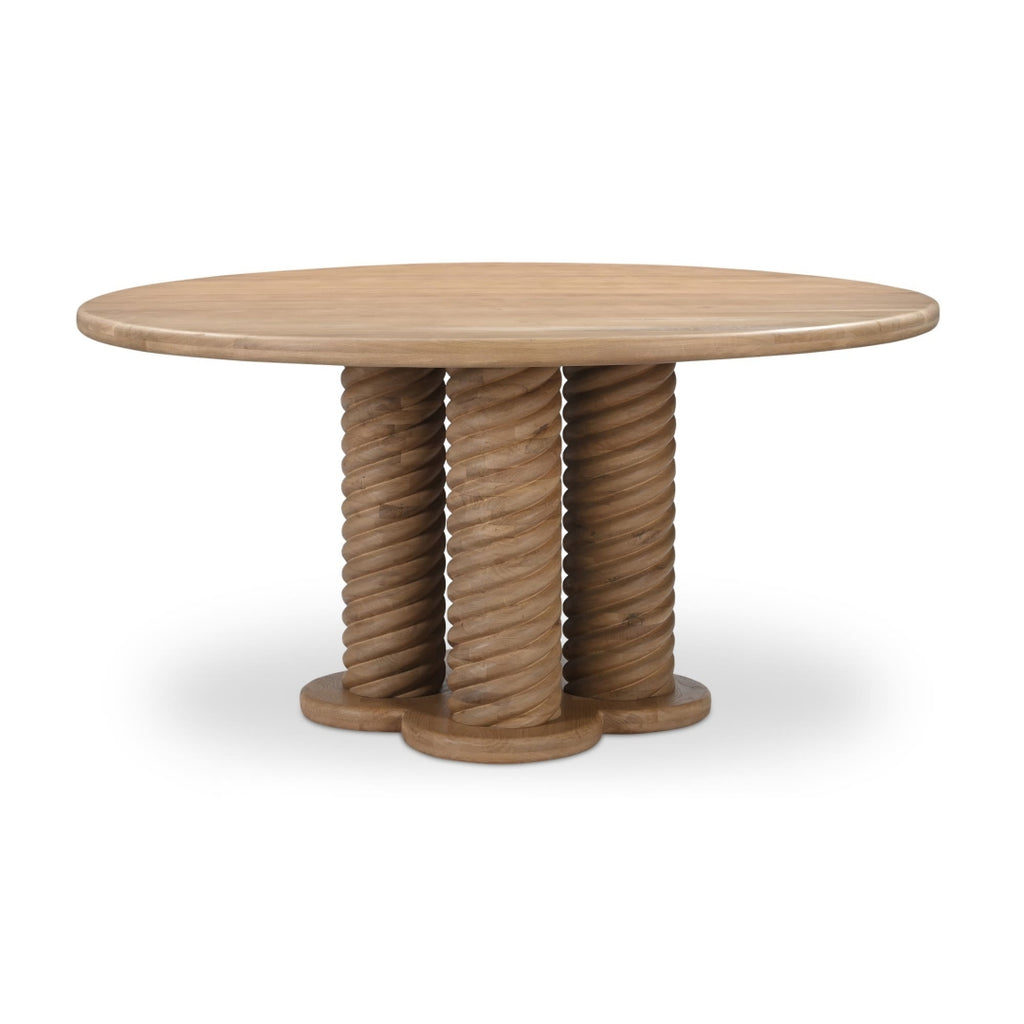 Treccia Oak Round Dining Table - Light House Co.