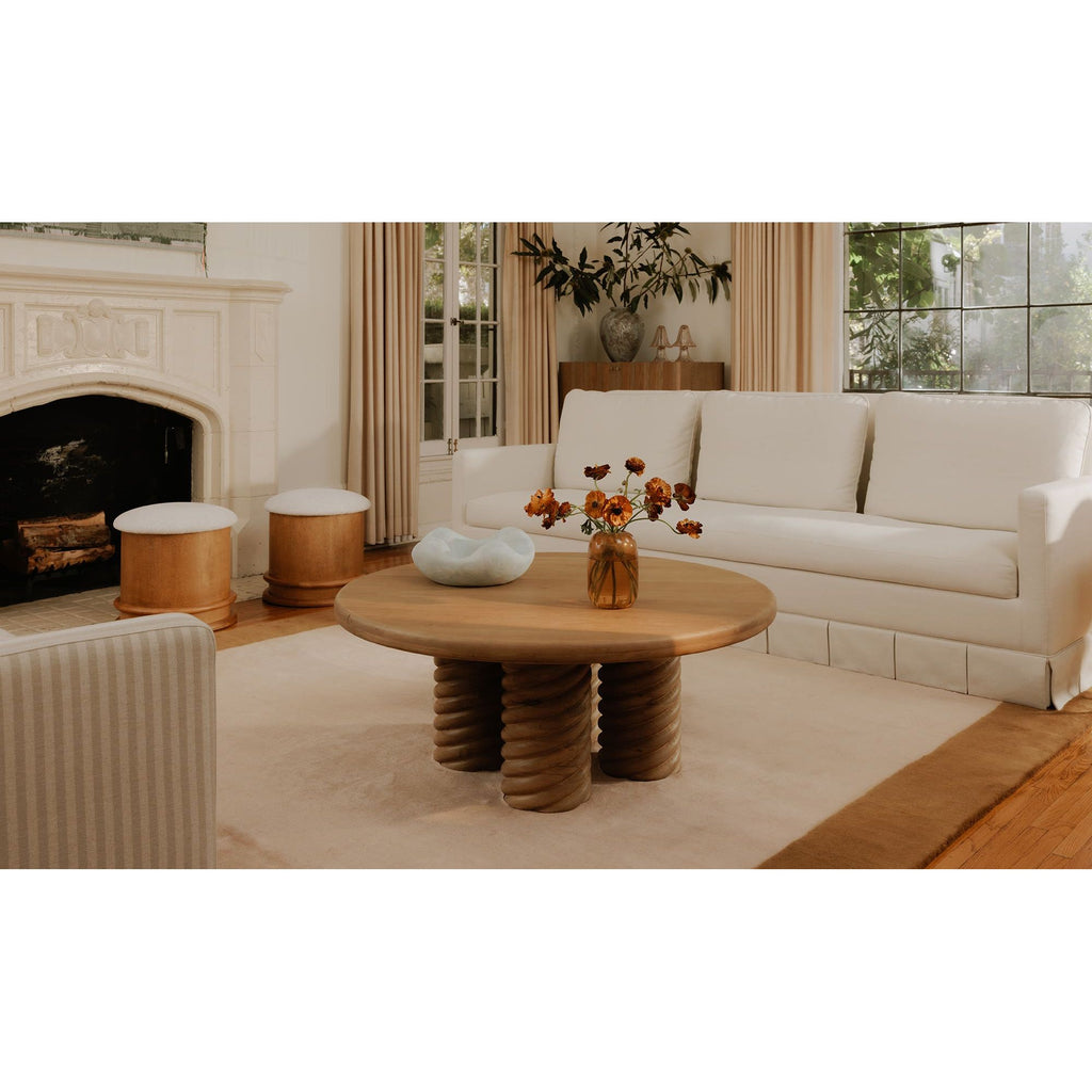 Treccia Oak Round Coffee Table - Light House Co.