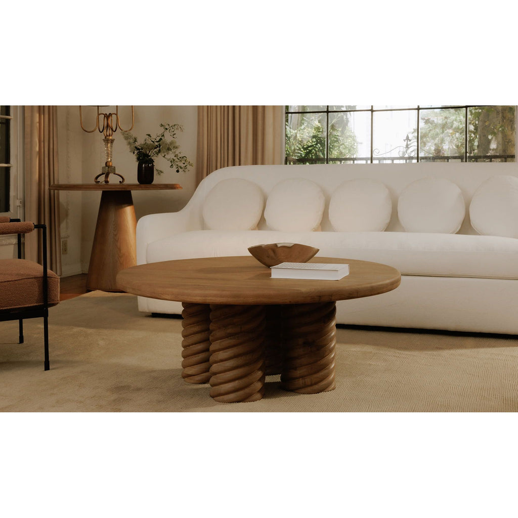 Treccia Oak Round Coffee Table - Light House Co.