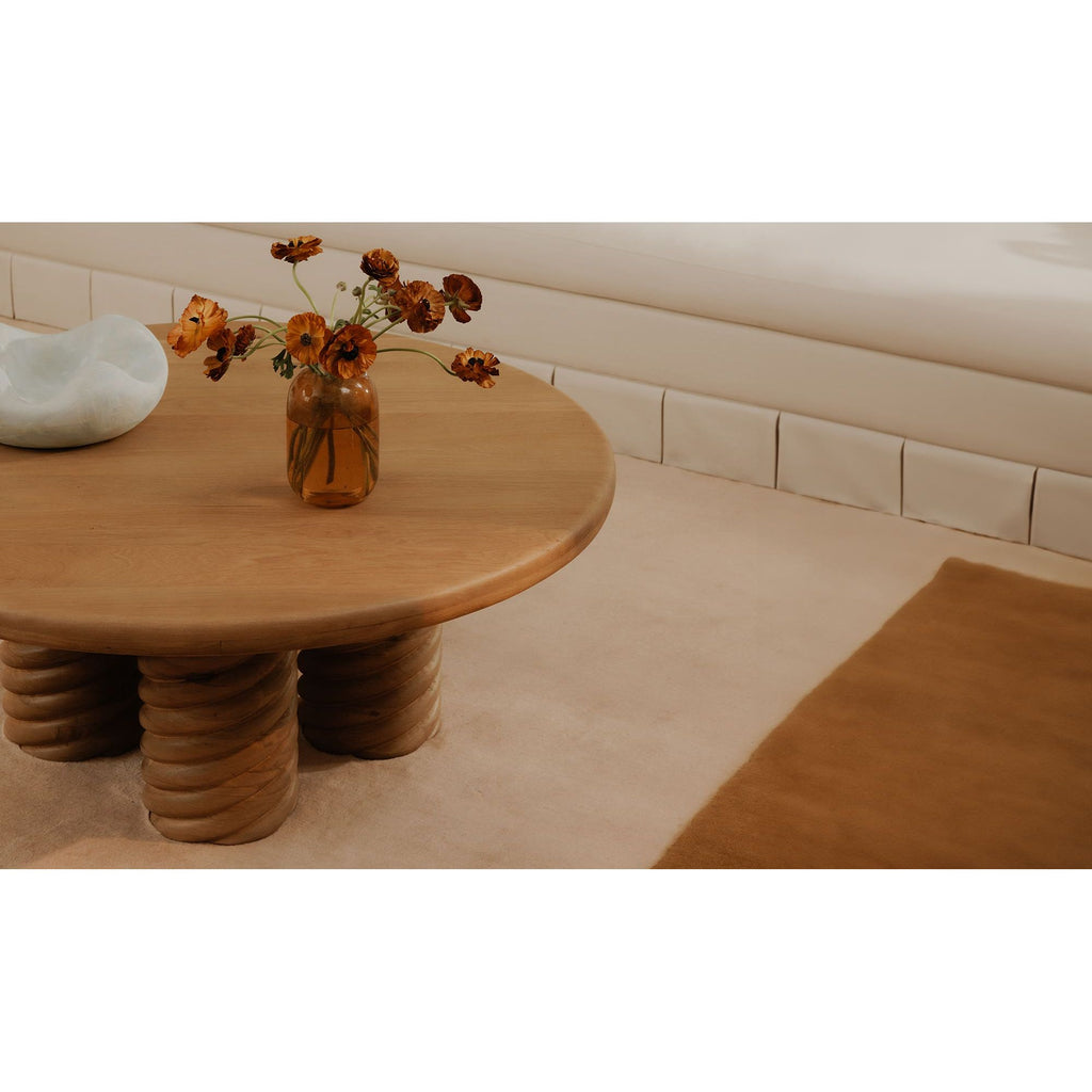 Treccia Oak Round Coffee Table - Light House Co.