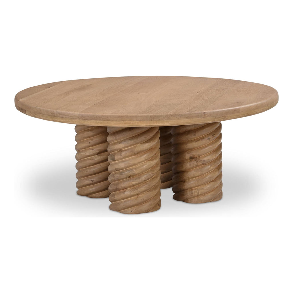 Treccia Oak Round Coffee Table - Light House Co.