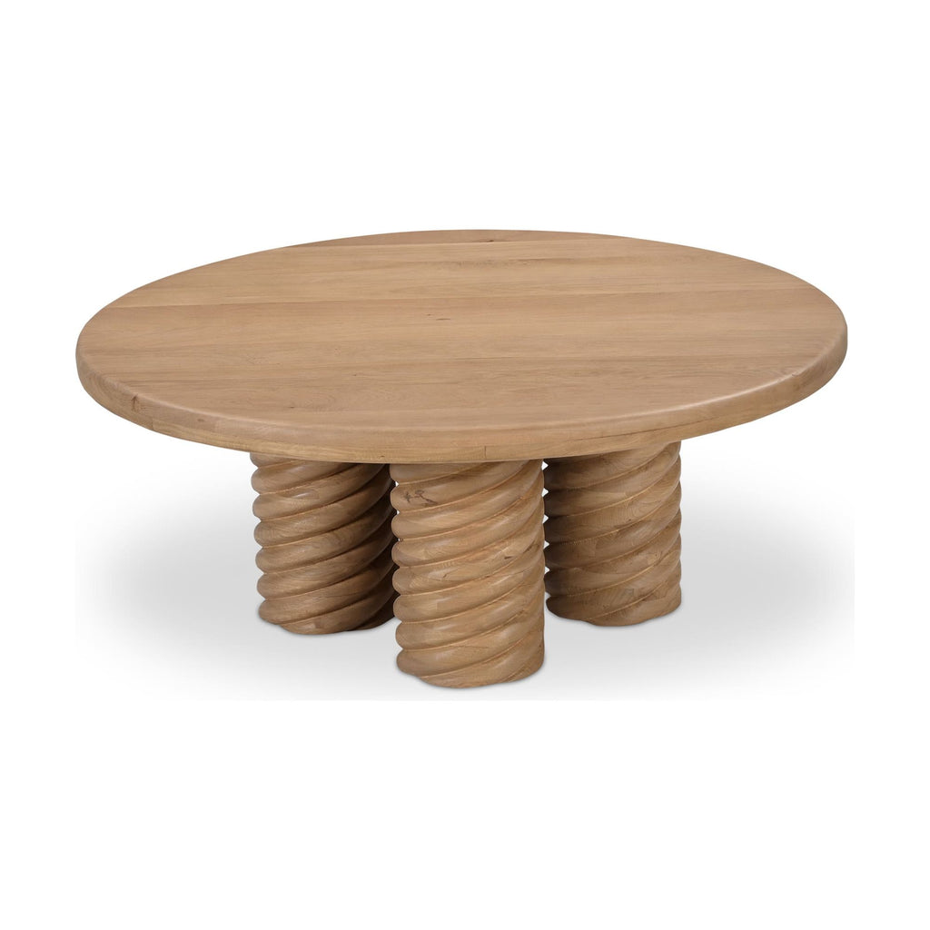 Treccia Oak Round Coffee Table - Light House Co.