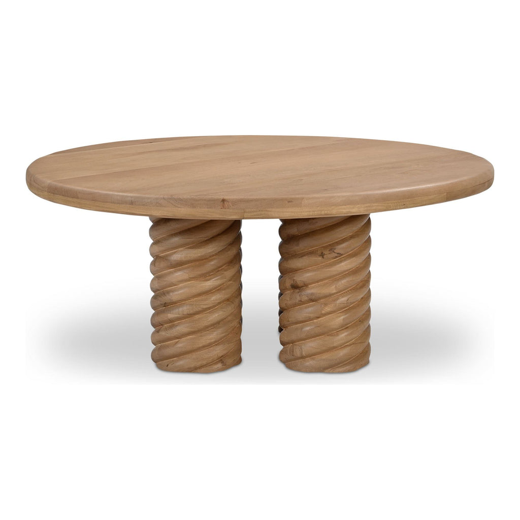 Treccia Oak Round Coffee Table - Light House Co.