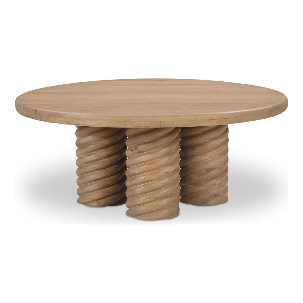 Treccia Oak Round Coffee Table - Light House Co.