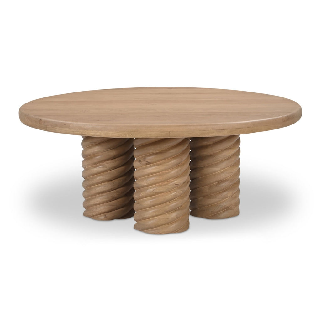 Treccia Oak Round Coffee Table - Light House Co.