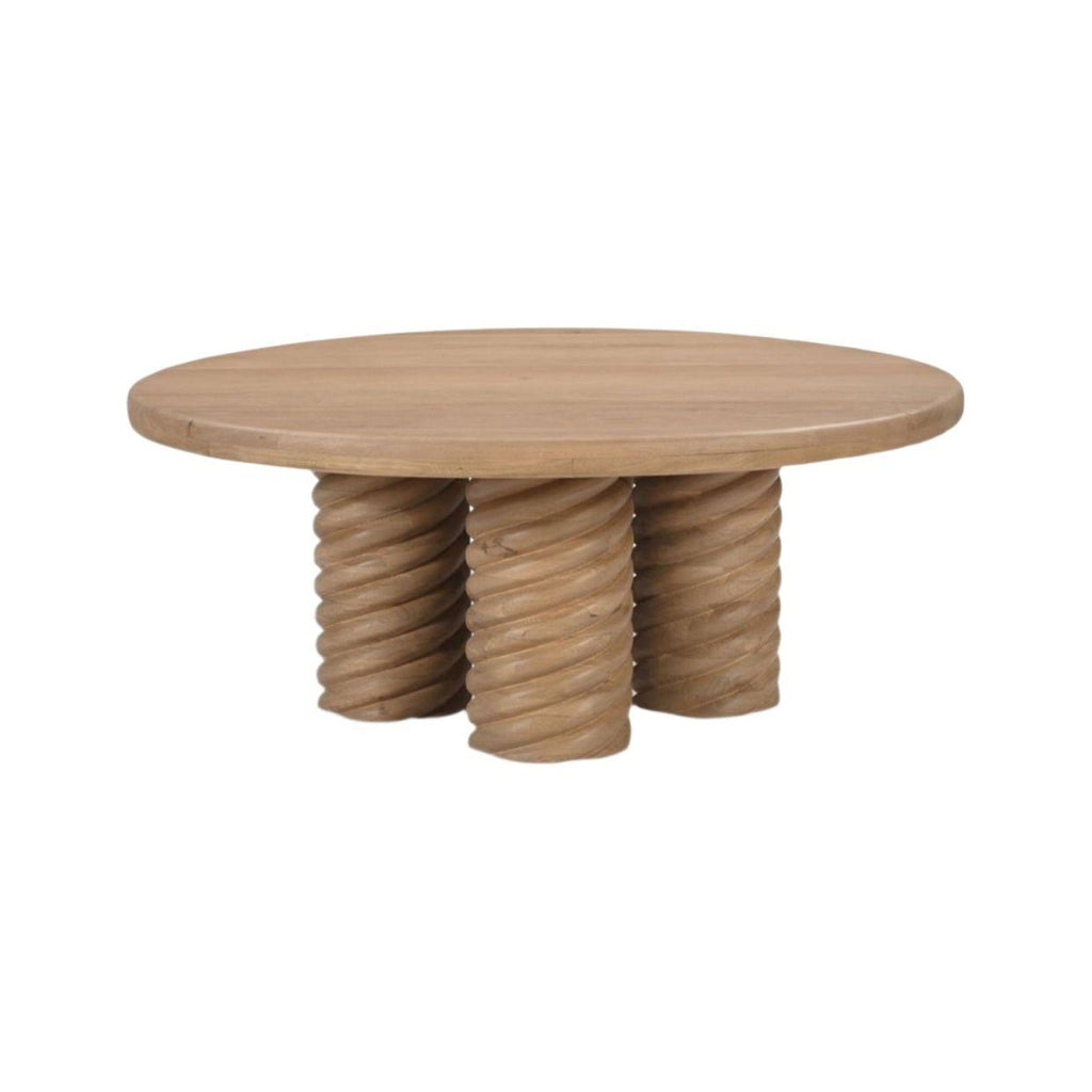 Treccia Oak Round Coffee Table - Light House Co.