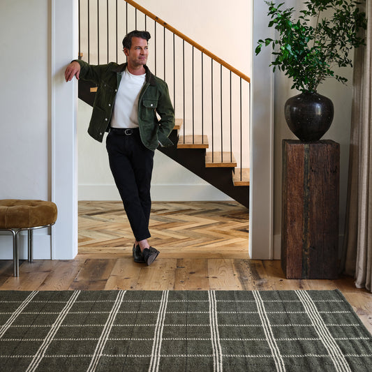 Downing Plaid Wool Rug by Nate Berkus | Green | Rug | Annie Selke - Light House Co.