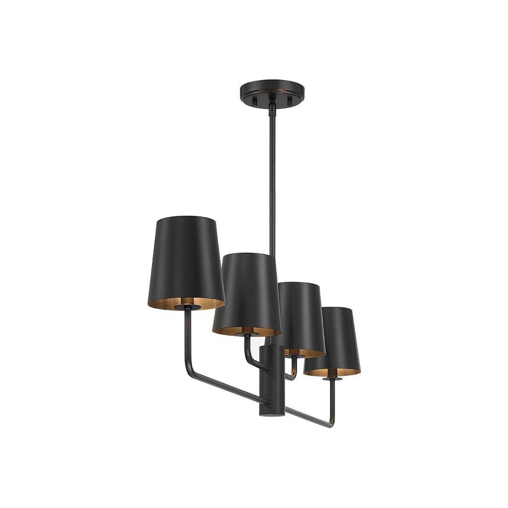 4-Light Linear Chandelier in Matte Black - Light House Co.