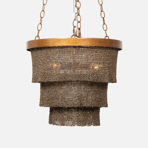 18D X 15H / Bronze Coco Beads / Gold Metal