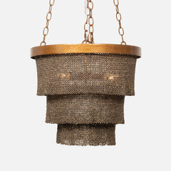 18D X 15H / Bronze Coco Beads / Gold Metal