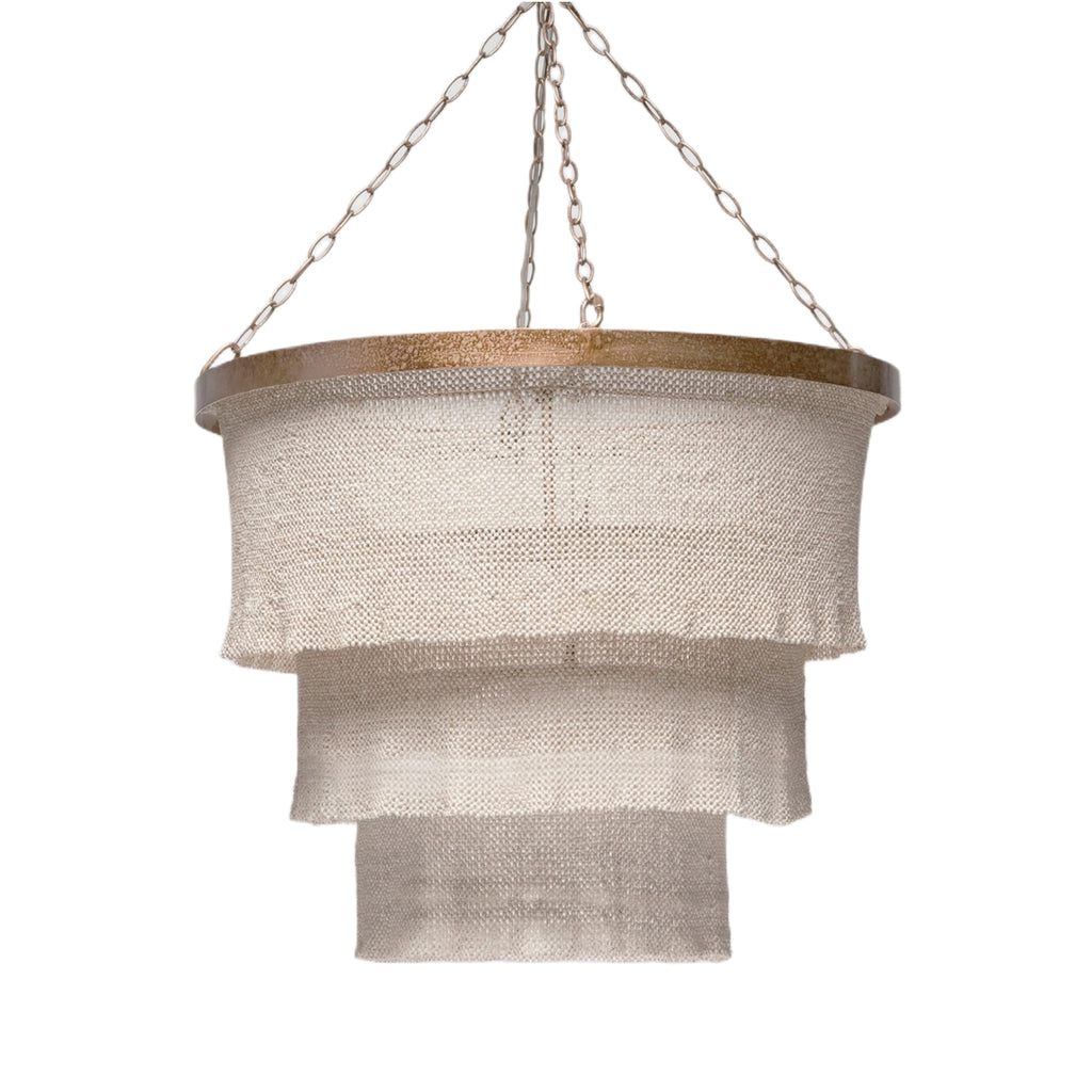 Additional 1-ft Chain for Patricia Round Chandelier (Natural Coco Beads / Gold Metal) - Light House Co.